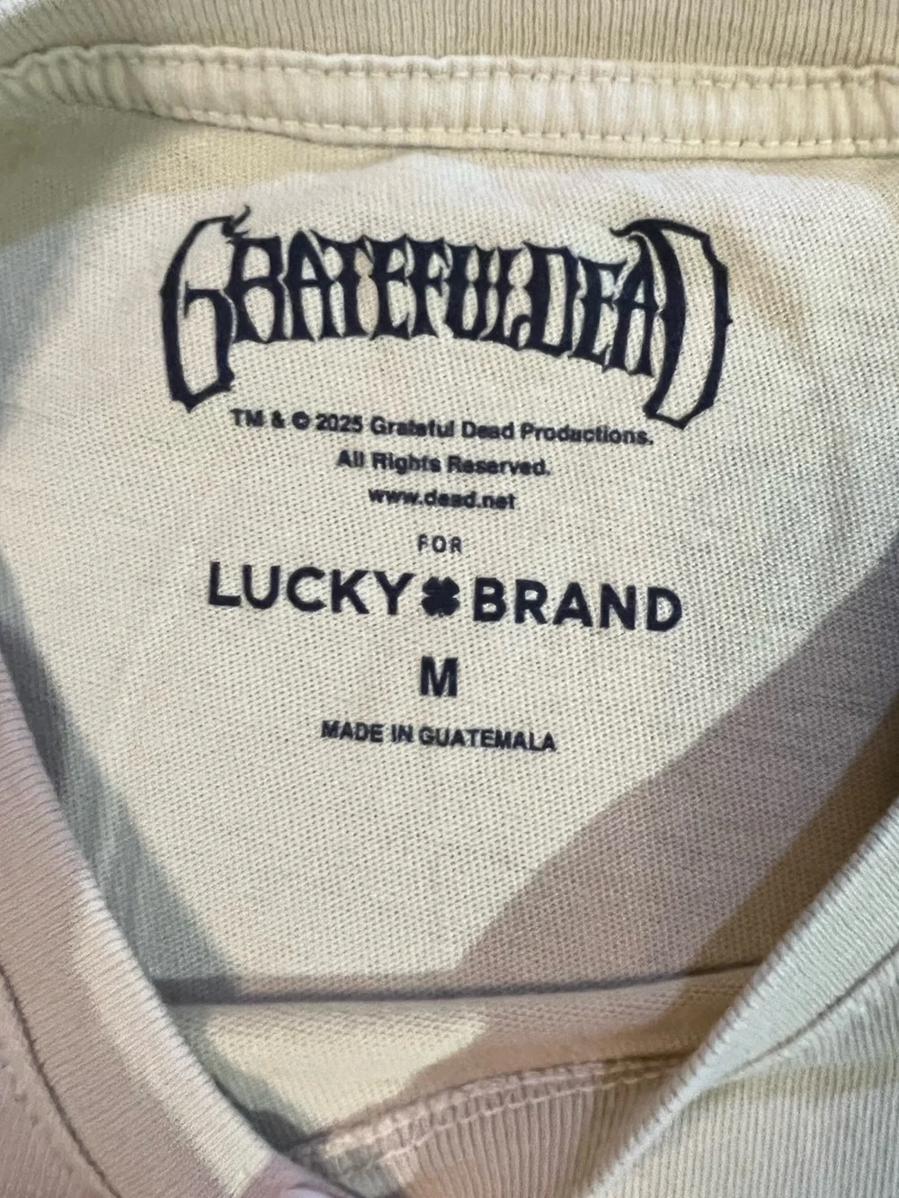 Grateful Dead Embroidered Tshirt, Lucky Brand, Sz M, NWT